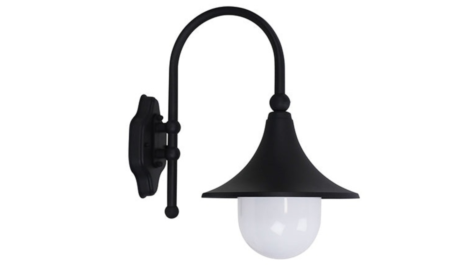 Oriel Lighting Black Aluminium Wall Light with Opal Acrylic Diffuser