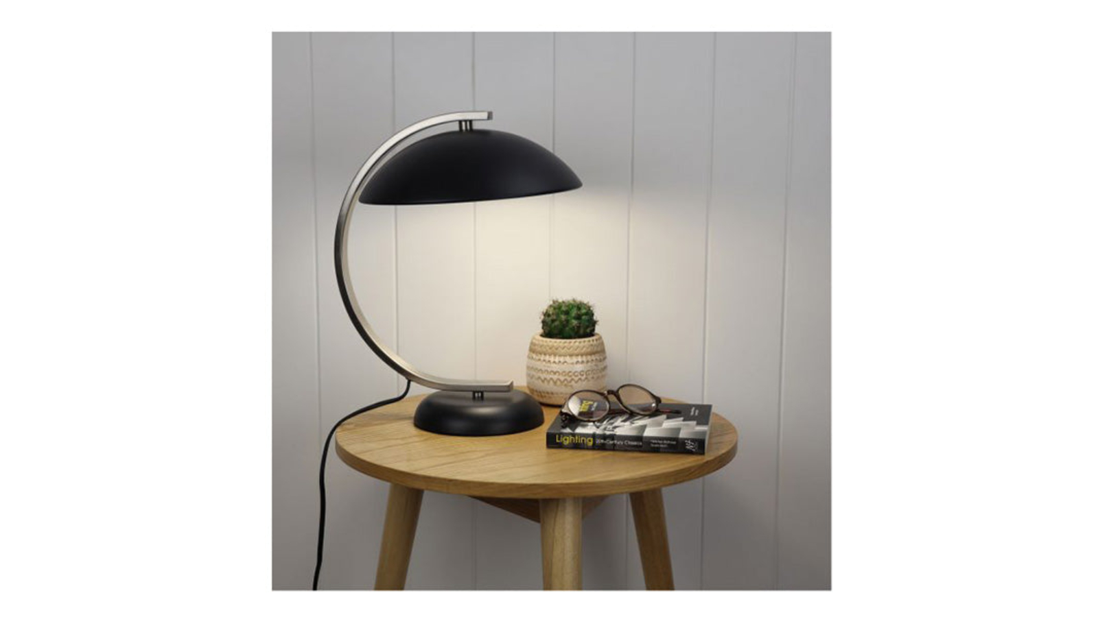 Oriel Lighting Black Chrome Classic Brushed Table Lamp Harvey Norman