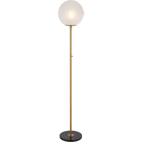 Pretty & Practical Zephyr Black Marble Floor Lamp with Button Switch