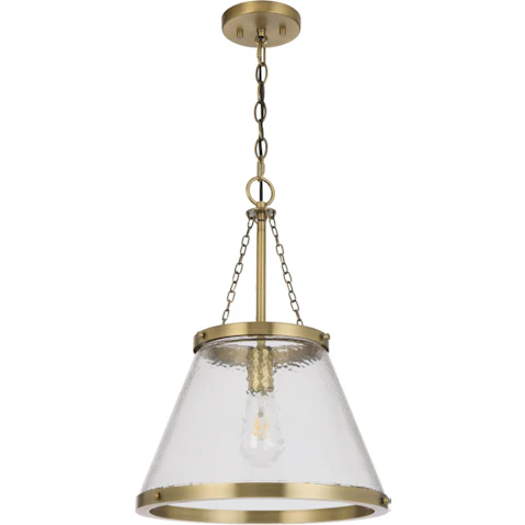 Pretty & Practical Serene Gold Pendant Light with Clear Glass