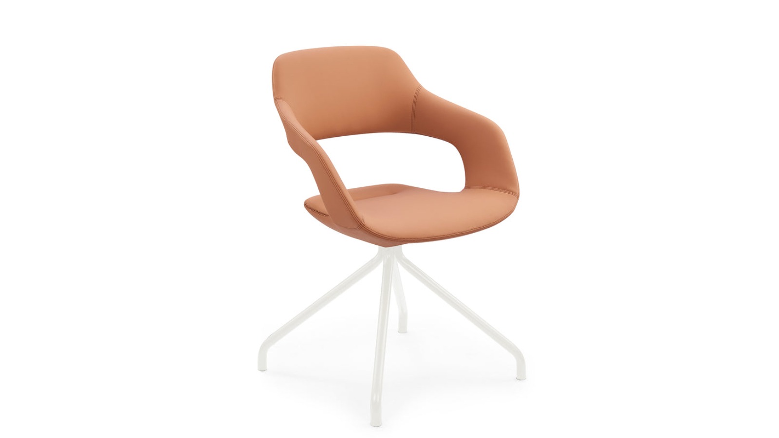 Sabia Modern Oliver Medium Back Chair - Tan /White