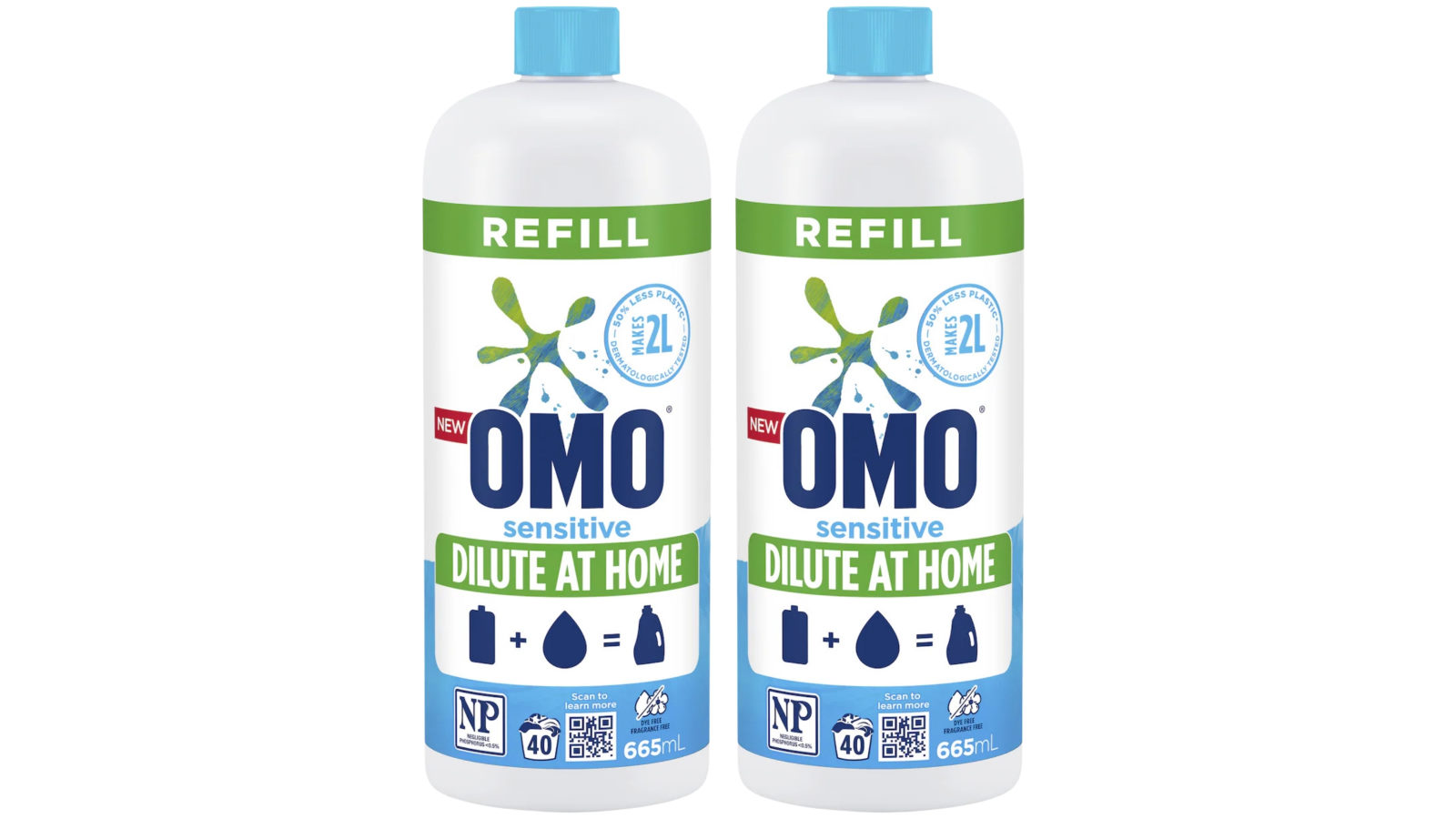 OMO 2 x 665ml Sensitive Laundry Liquid