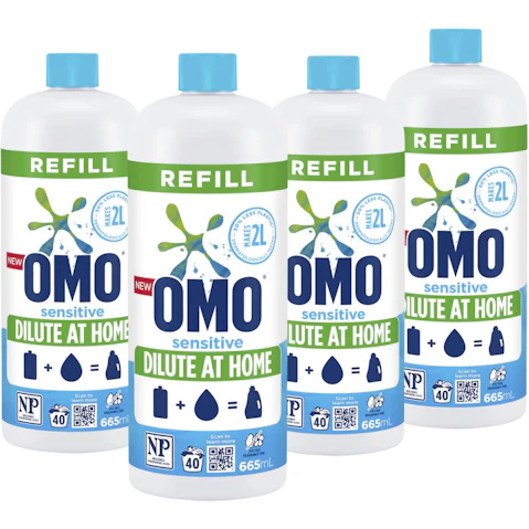 OMO 4 x 665ml Sensitive Laundry Liquid