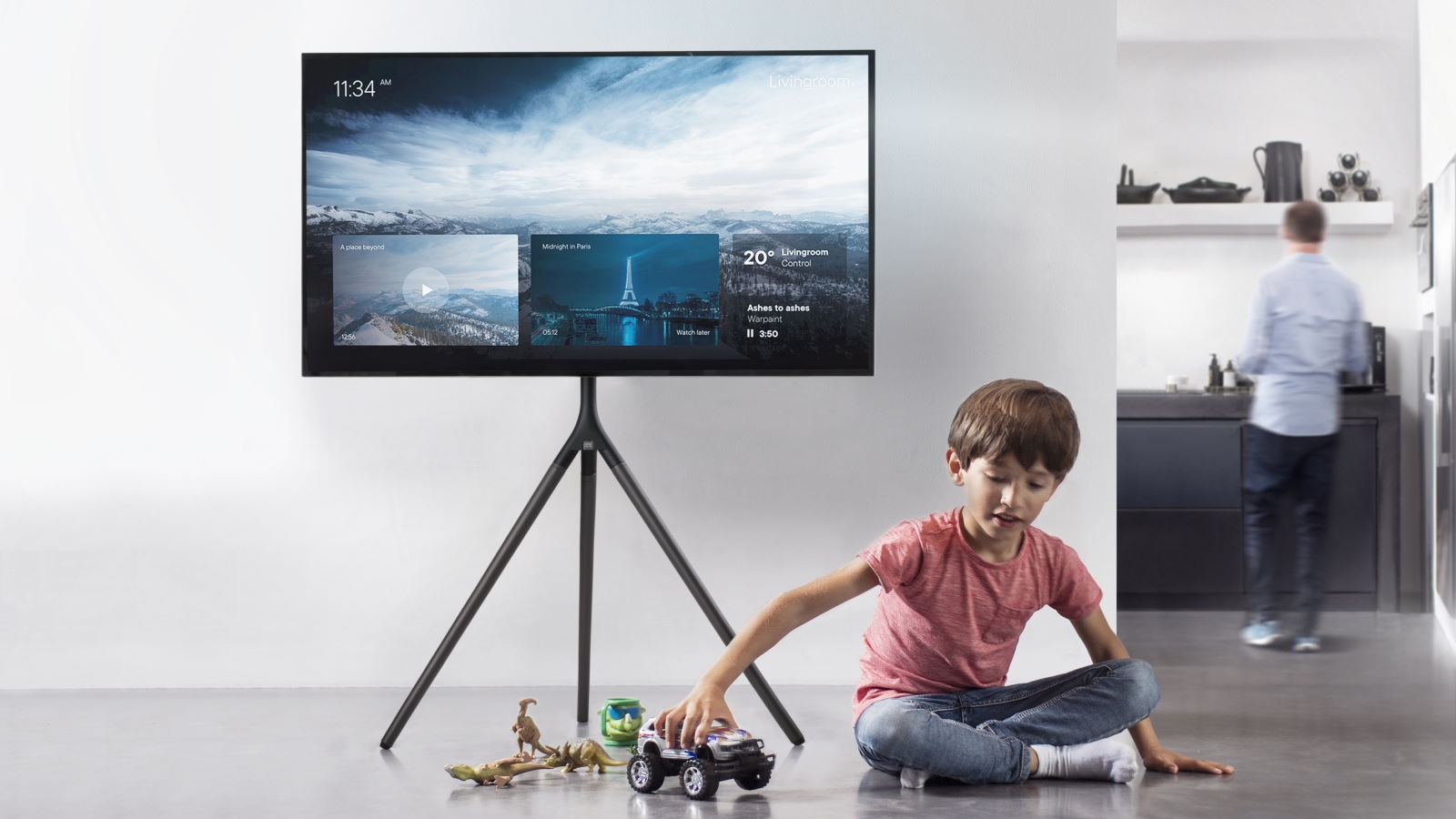 One For All Full Metal TV Tripod Stand Titanium Grey/Black Harvey