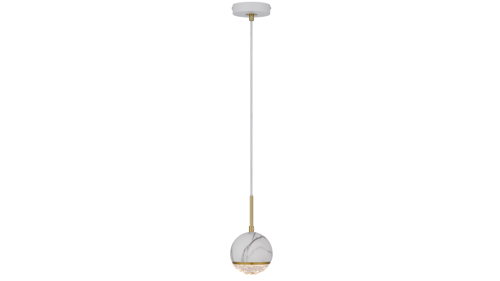 Pretty & Practical Solville White Marble Pendant with Clear Finish and Modern Design