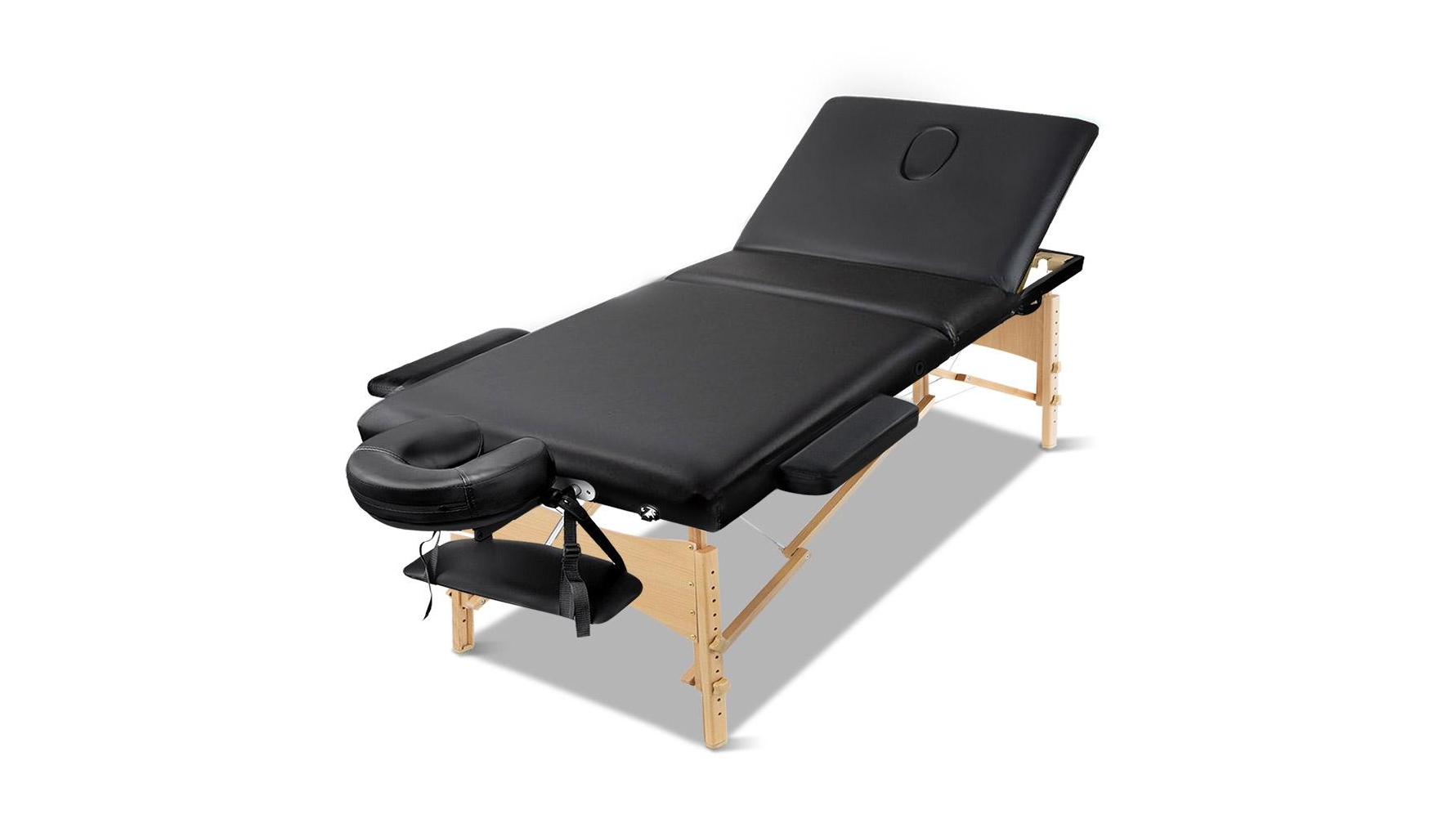 Zenses 3-Fold Wooden Massage Table - Black - 60cm