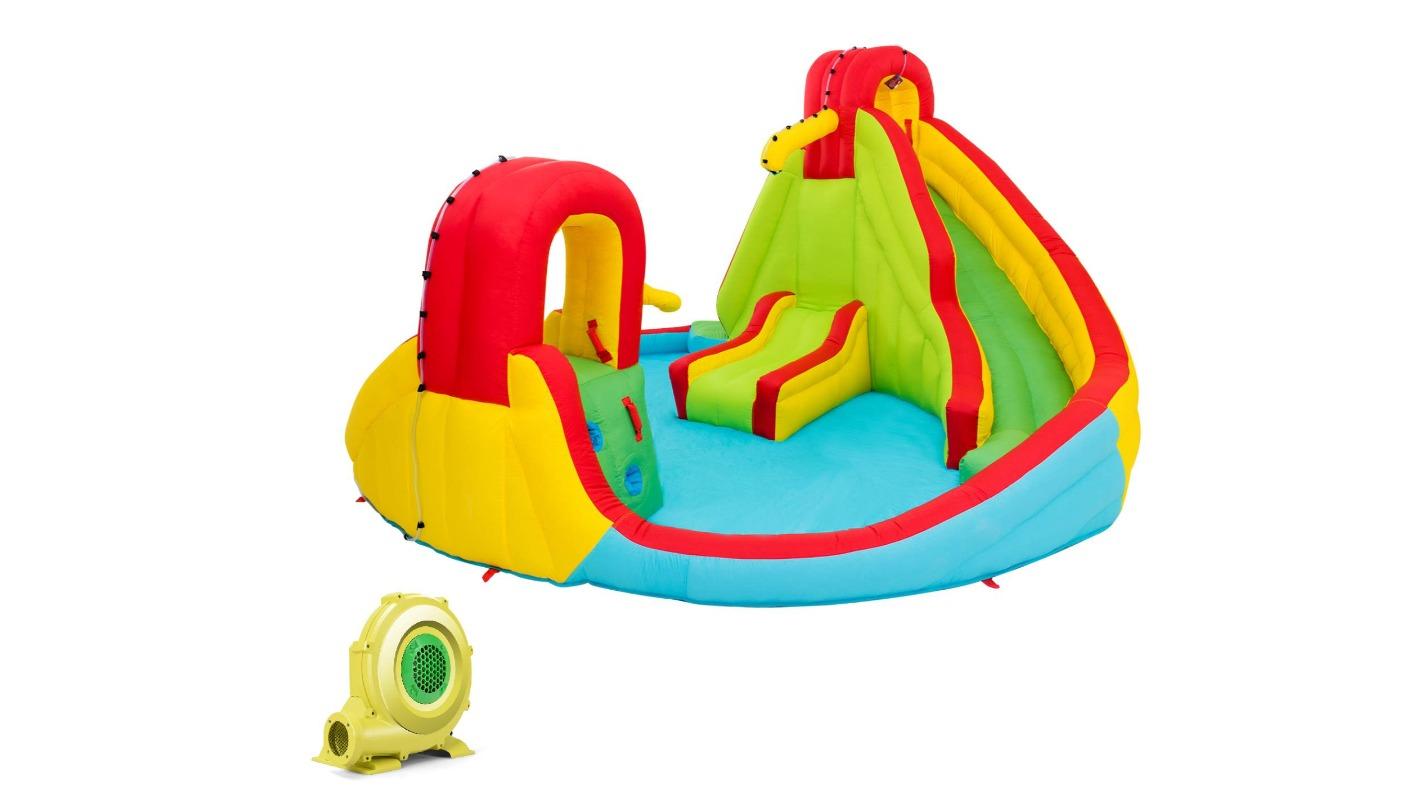 Costway 4.8 x 4.1metre Inflatable Water Park Double Slides Jumping Castle with Blower