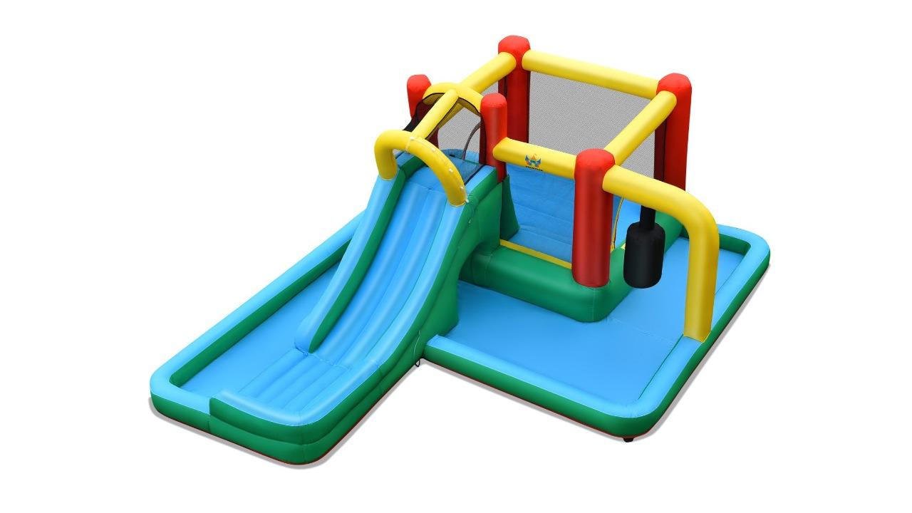 Costway 7-in-1 Inflatable Outdoor Water Park Slide Jumping Castle Splash Pool