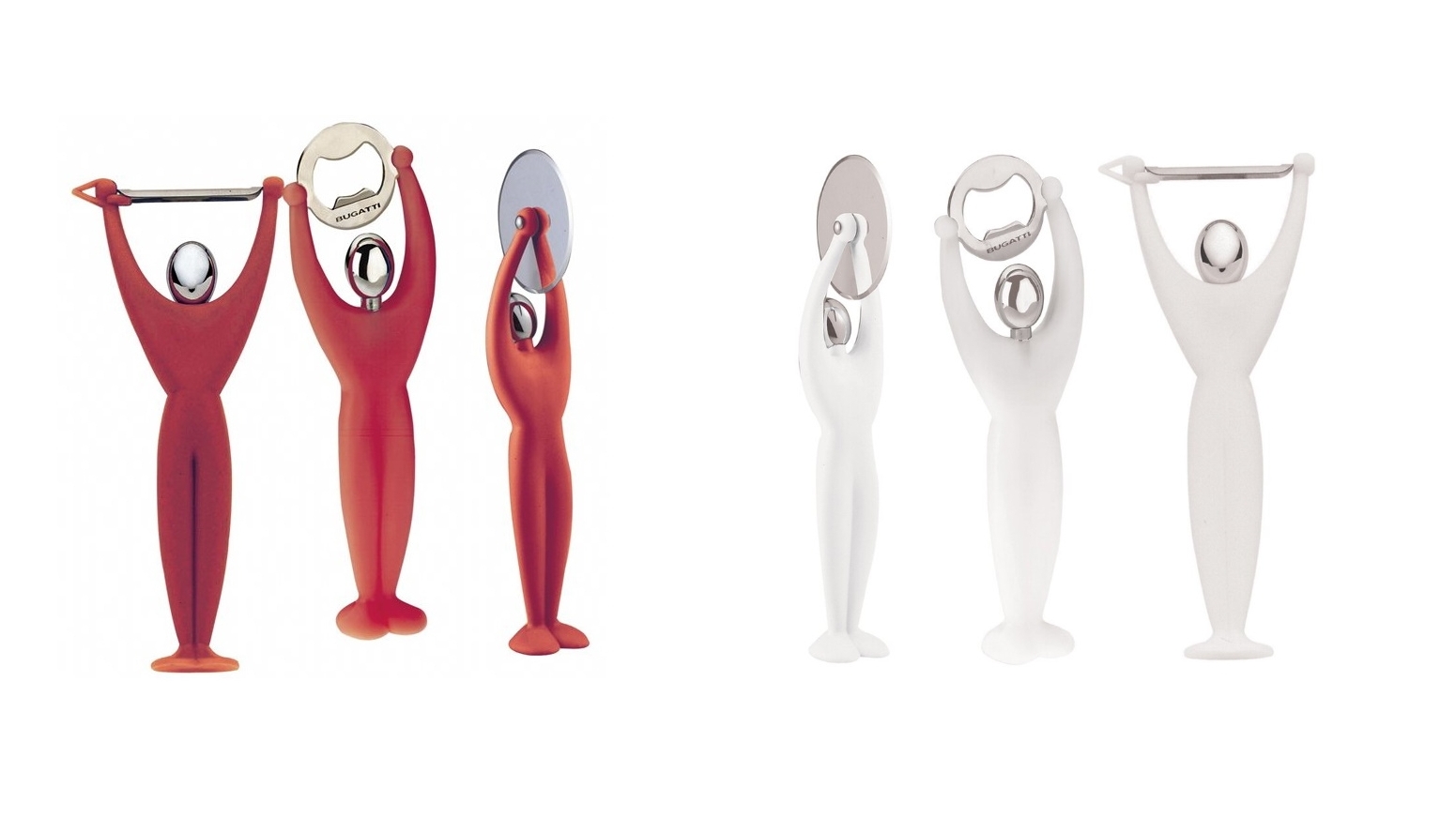 Bugatti 3 Pieces Gym Peeler, Pizza Cutter, and Bottle Opener Set