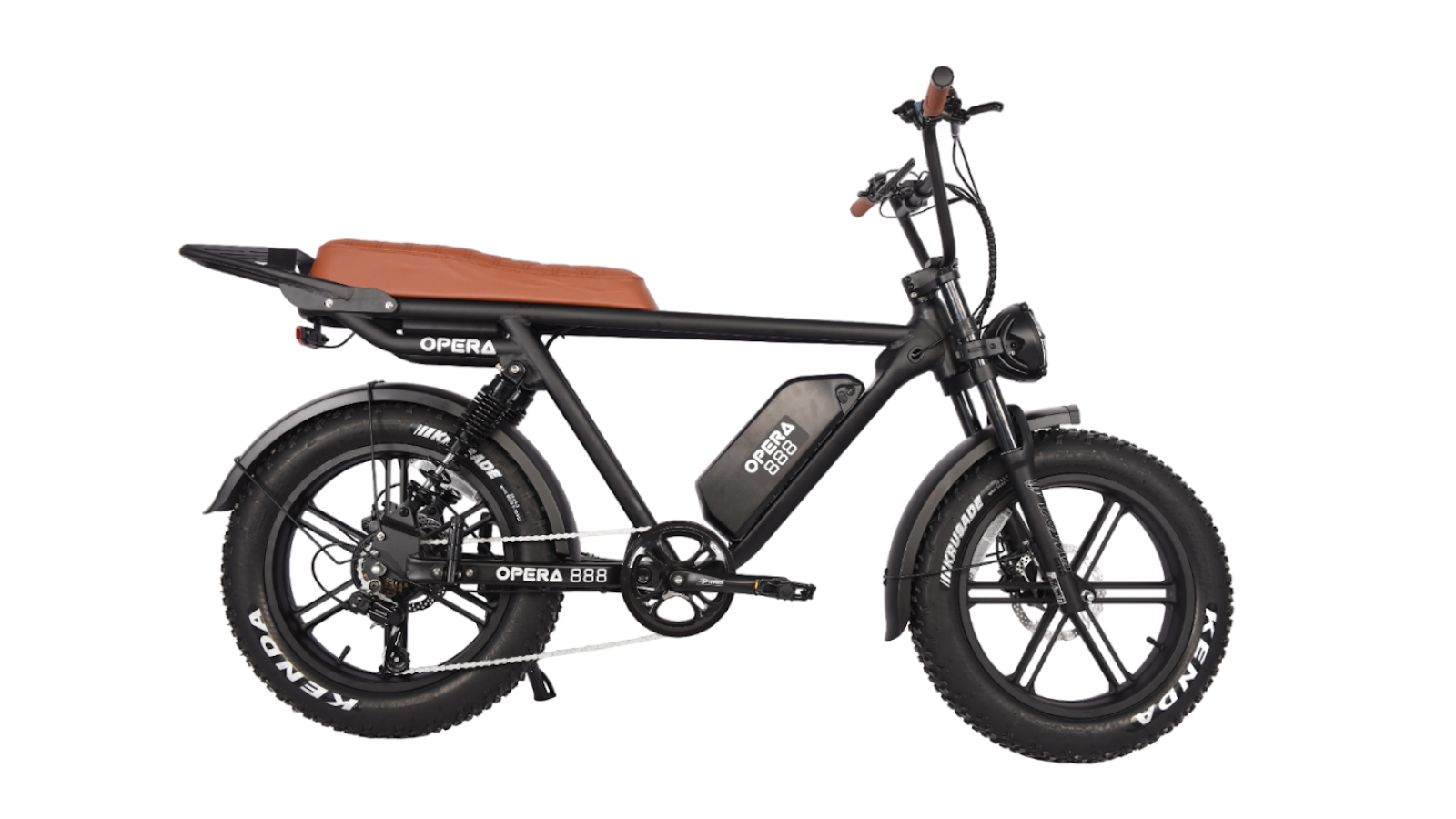 Opera 888 Black Electric Bike with Brown Saddle 1000W