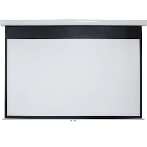 One Product 120-inch Matte White with Black Backing HD Fabric Auto-Lock Manual Projector Screen