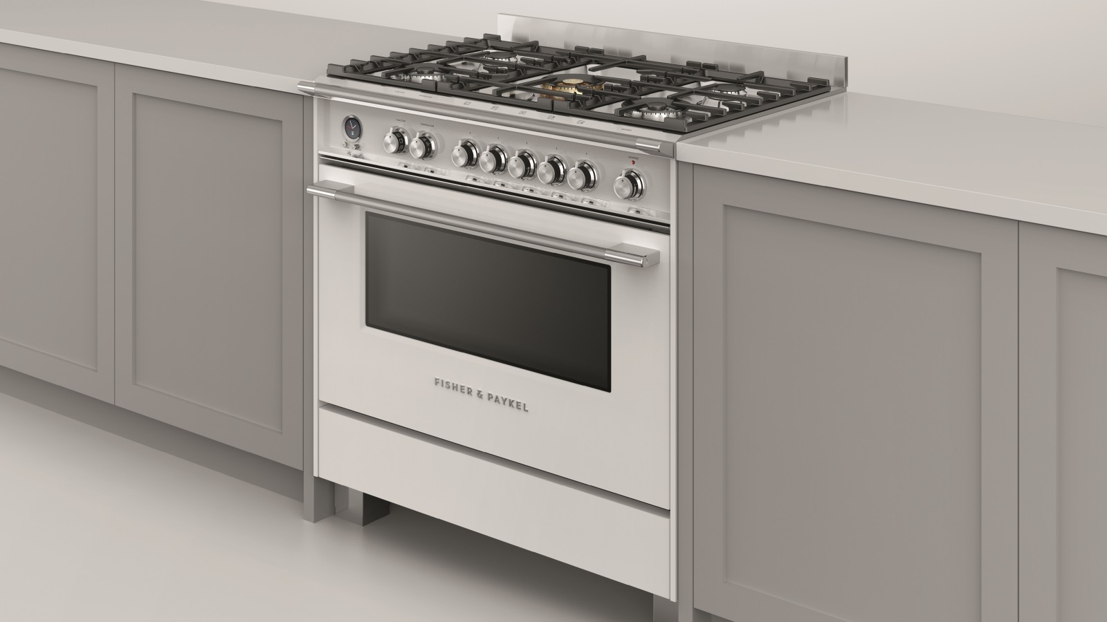 Fisher & Paykel 900mm Pyrolytic Freestanding Dual Fuel Cooker White