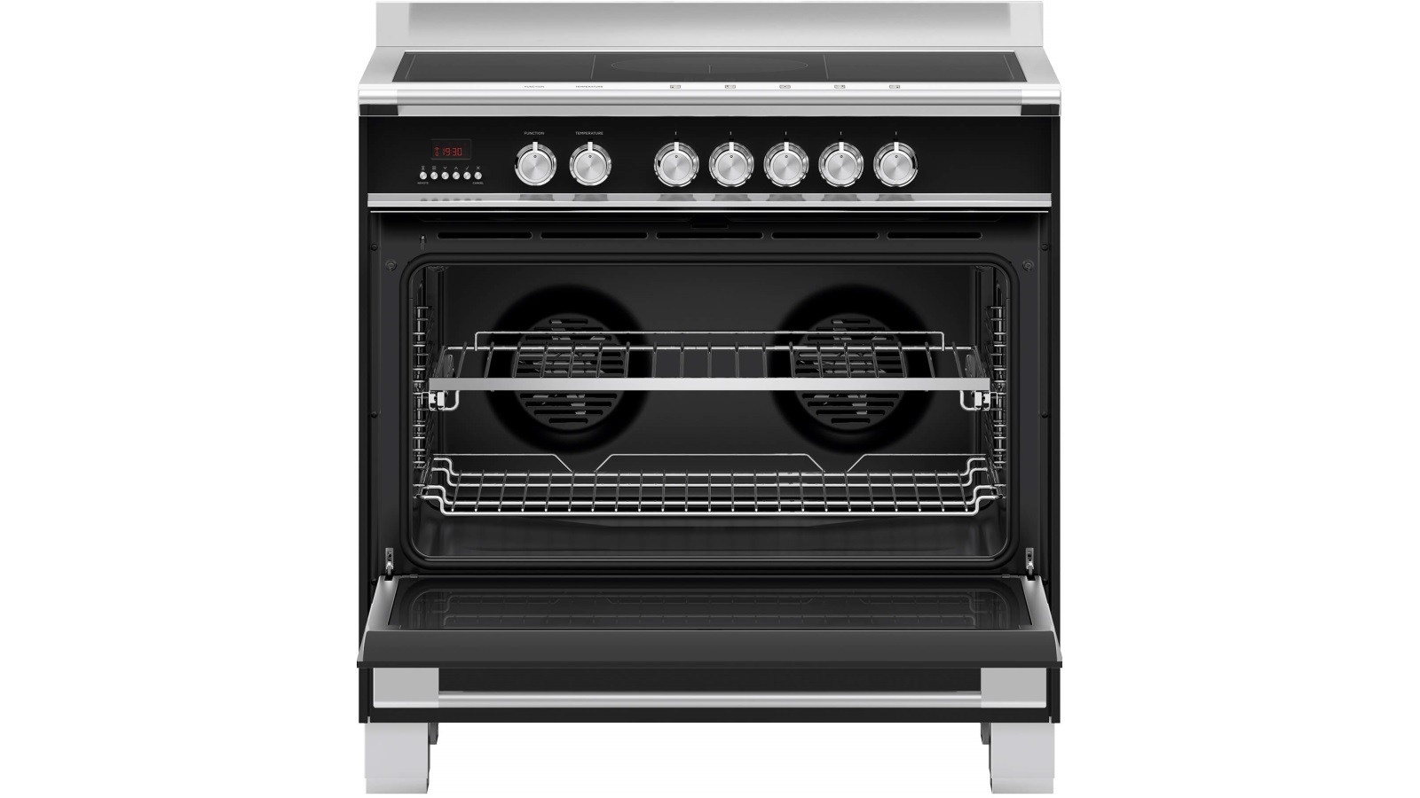 Fisher & Paykel 900mm Freestanding Induction Cooker Black Harvey Norman