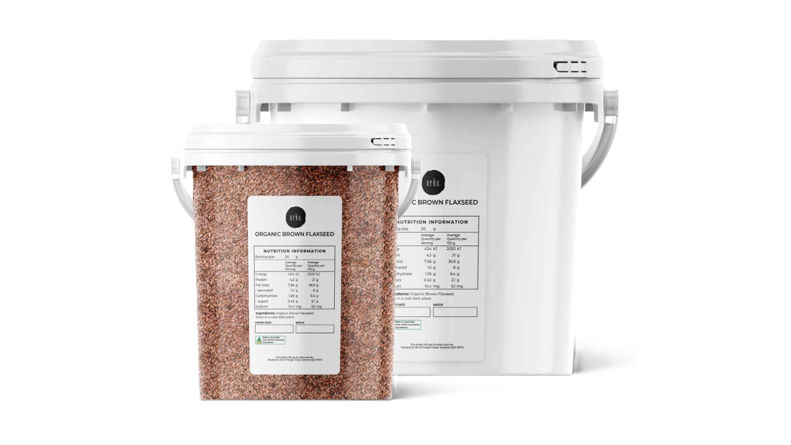 Orku Organic Brown Whole Flax Seed Tub
