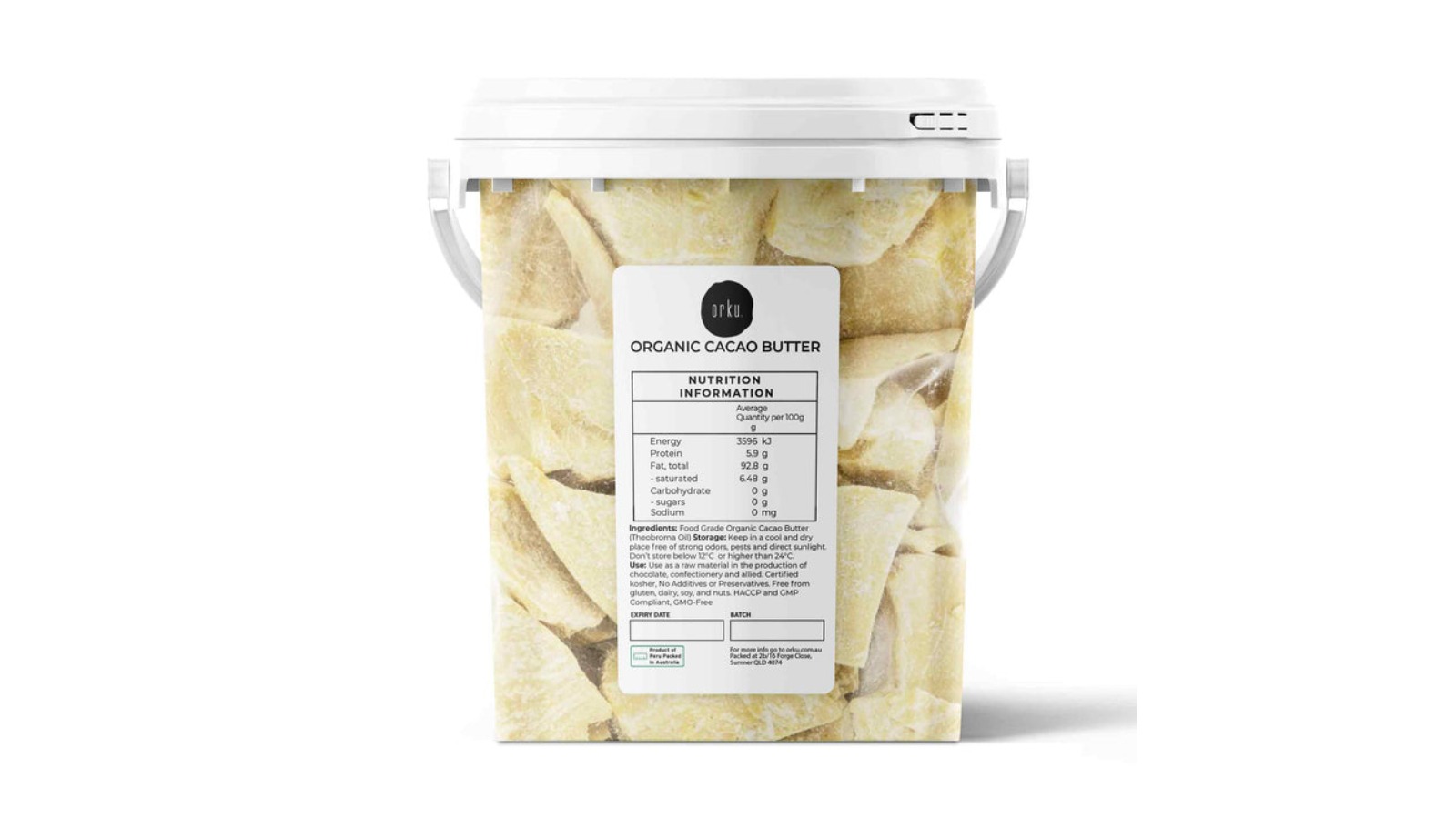 Orku Organic Cacao Butter Bucket - 600g