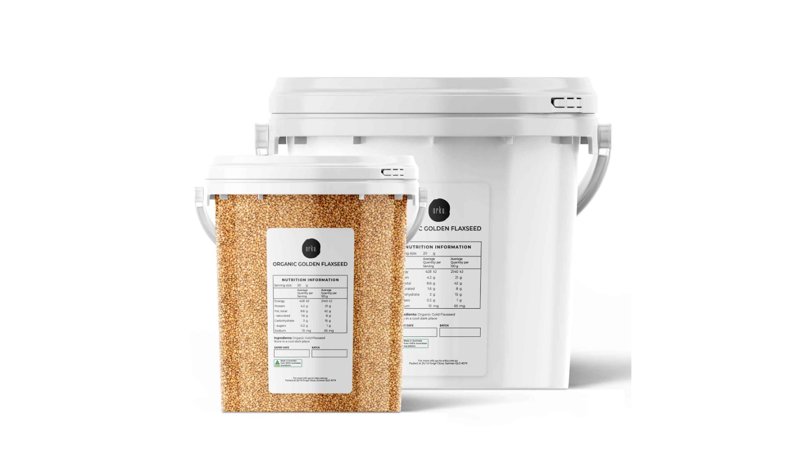 Orku Organic Golden Whole Flax Seed Tub