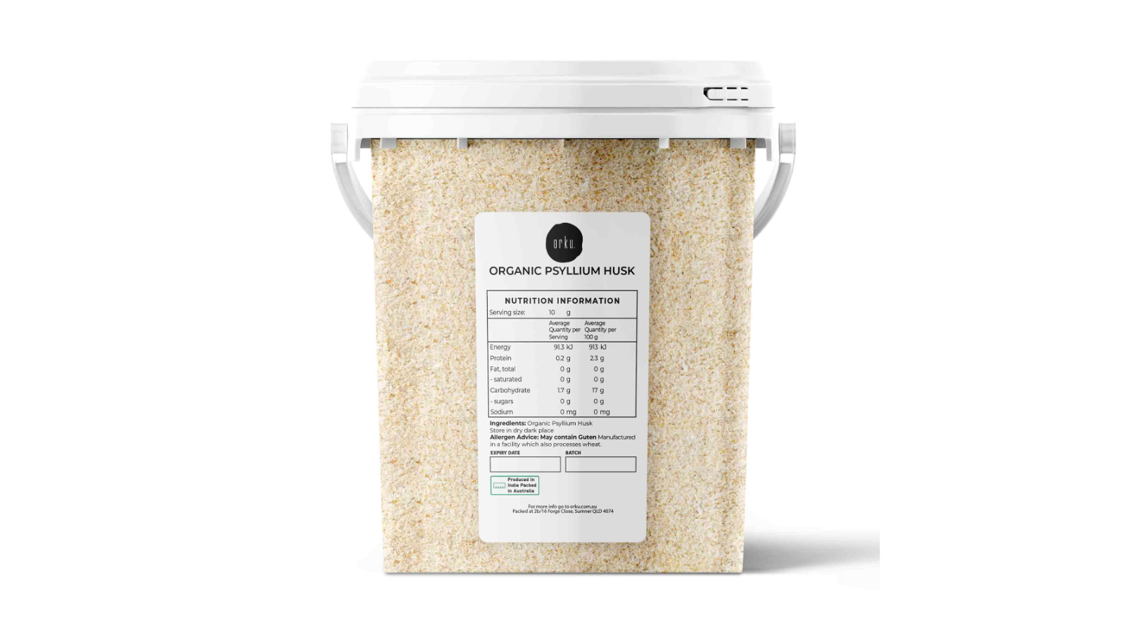 Orku Natural Fibre Source Organic Psyllium Husk Bucket - 400g