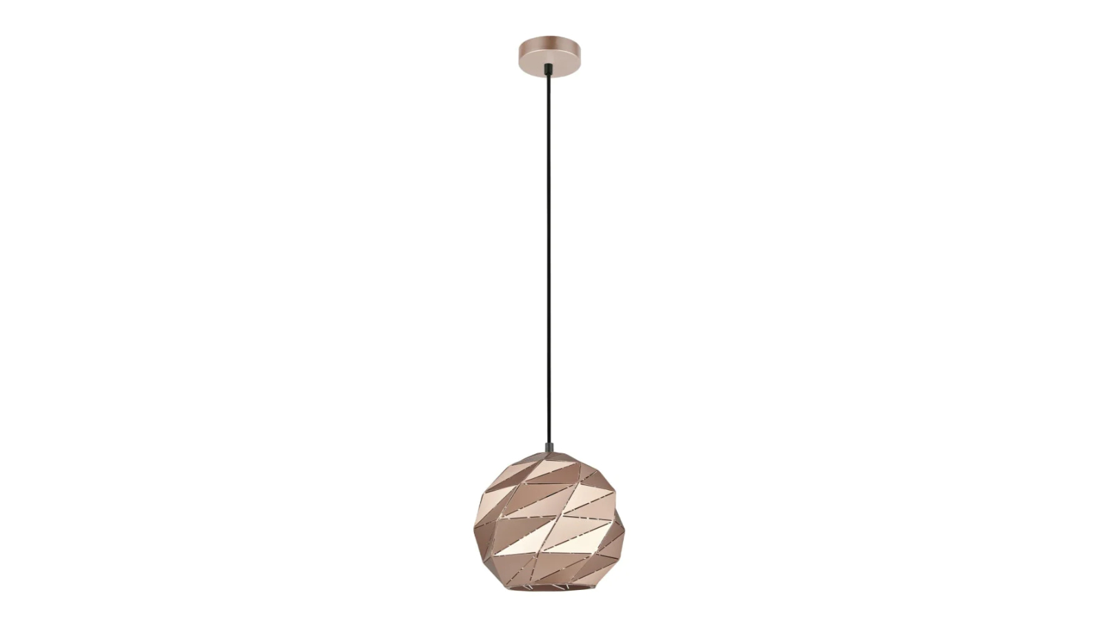 Origami Small Dome Carved Iron Origami Style Pendant Light - Matte Rose Gold