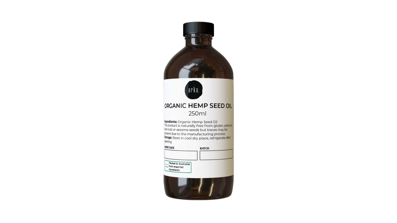 Orku Food Grade Cold Pressed Organic Hemp Seed Oil - 250ml