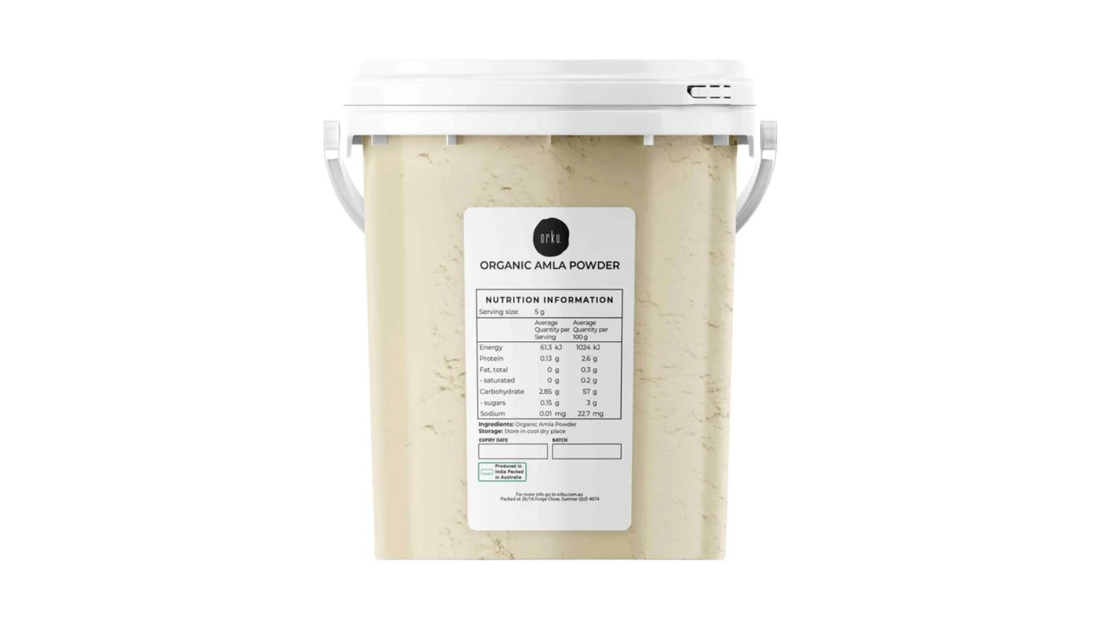 Orku Organic Amla Powder Fruit Supplement Tub - 800g