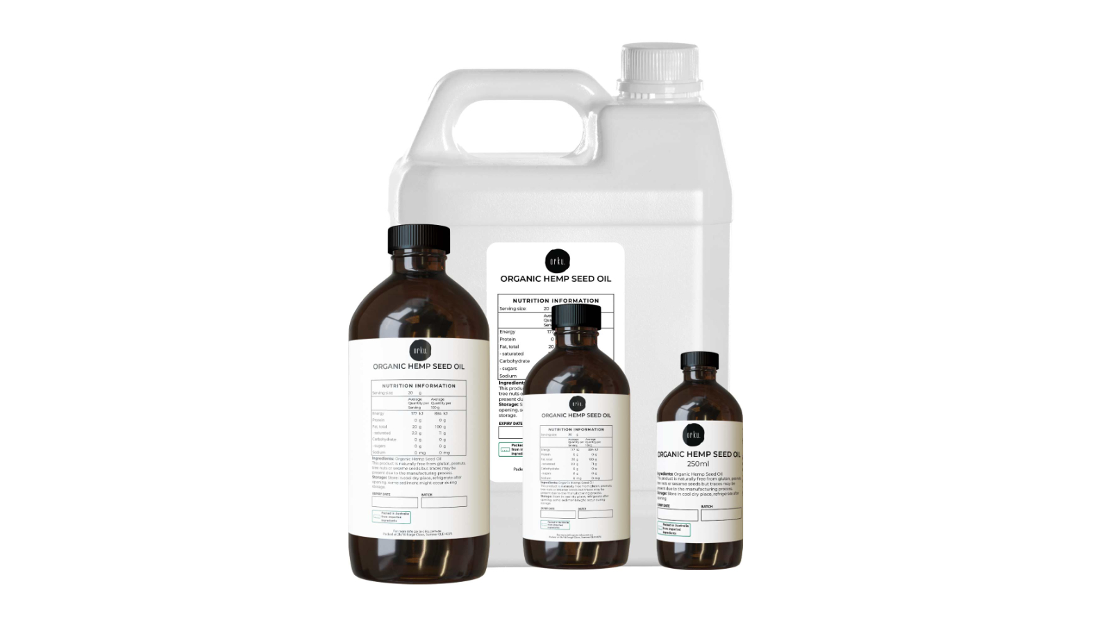 Orku Food Grade Cold Pressed Organic Hemp Seed Oil