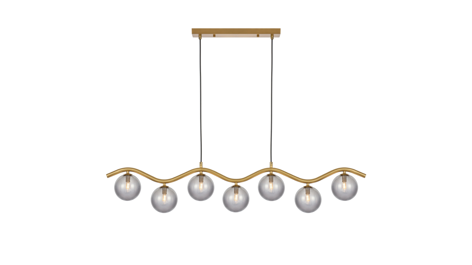 Pretty & Practical Lumoville Gold Pendant Light with Smoke Glass