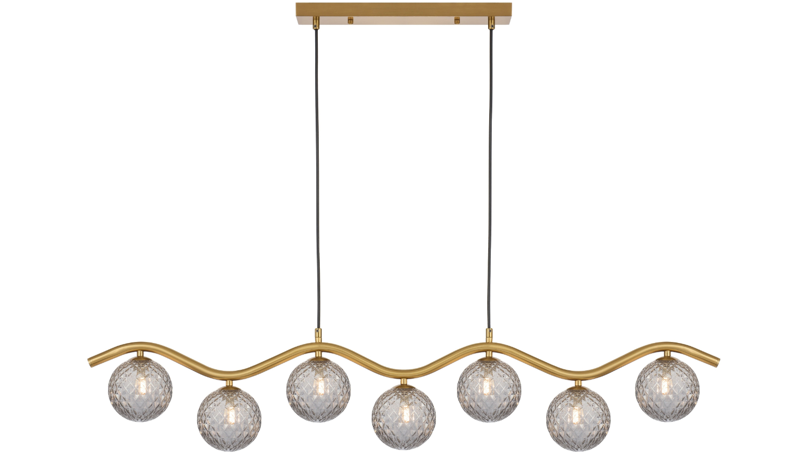 Pretty & Practical Lumomont Gold Pendant Light with Smoke Tear Glass