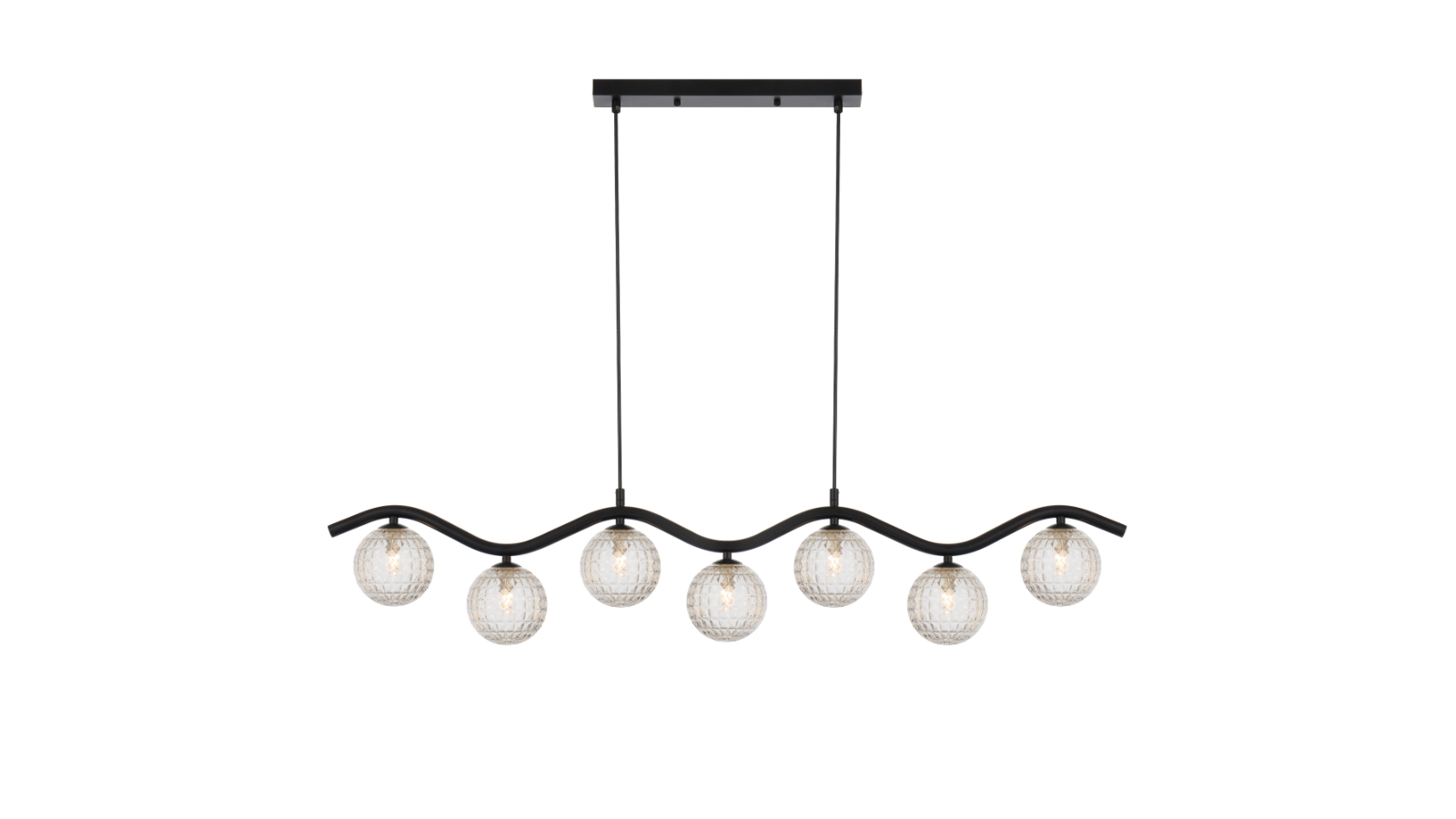 Pretty & Practical Lumolux Black Pendant Light with Clear Prism Glass