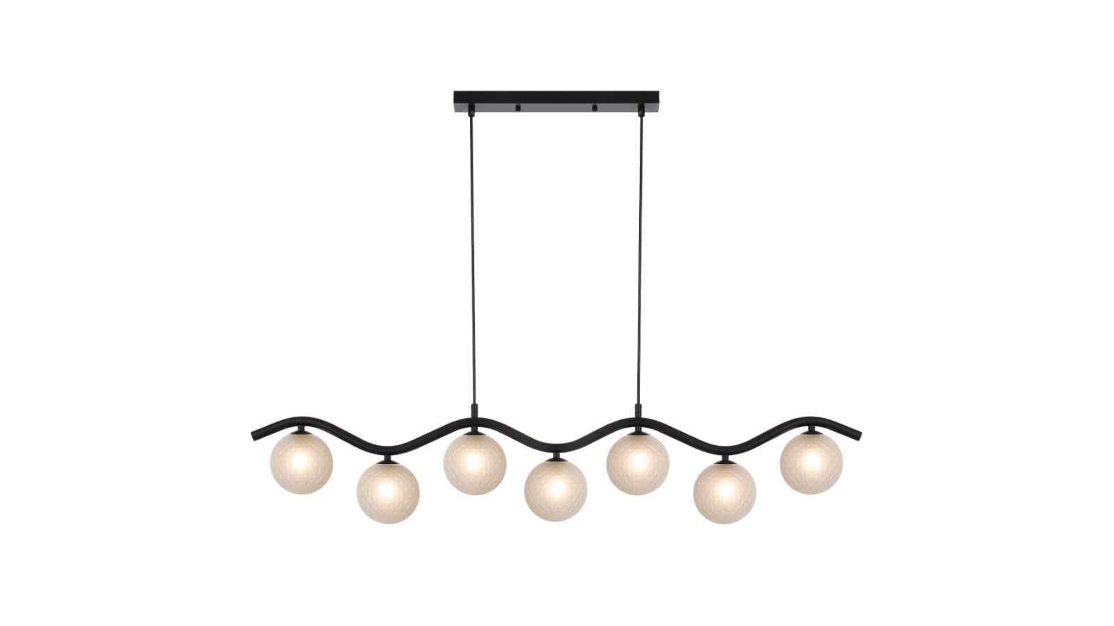Pretty & Practical Noramont Black Pendant Light with Frost Tear Glass