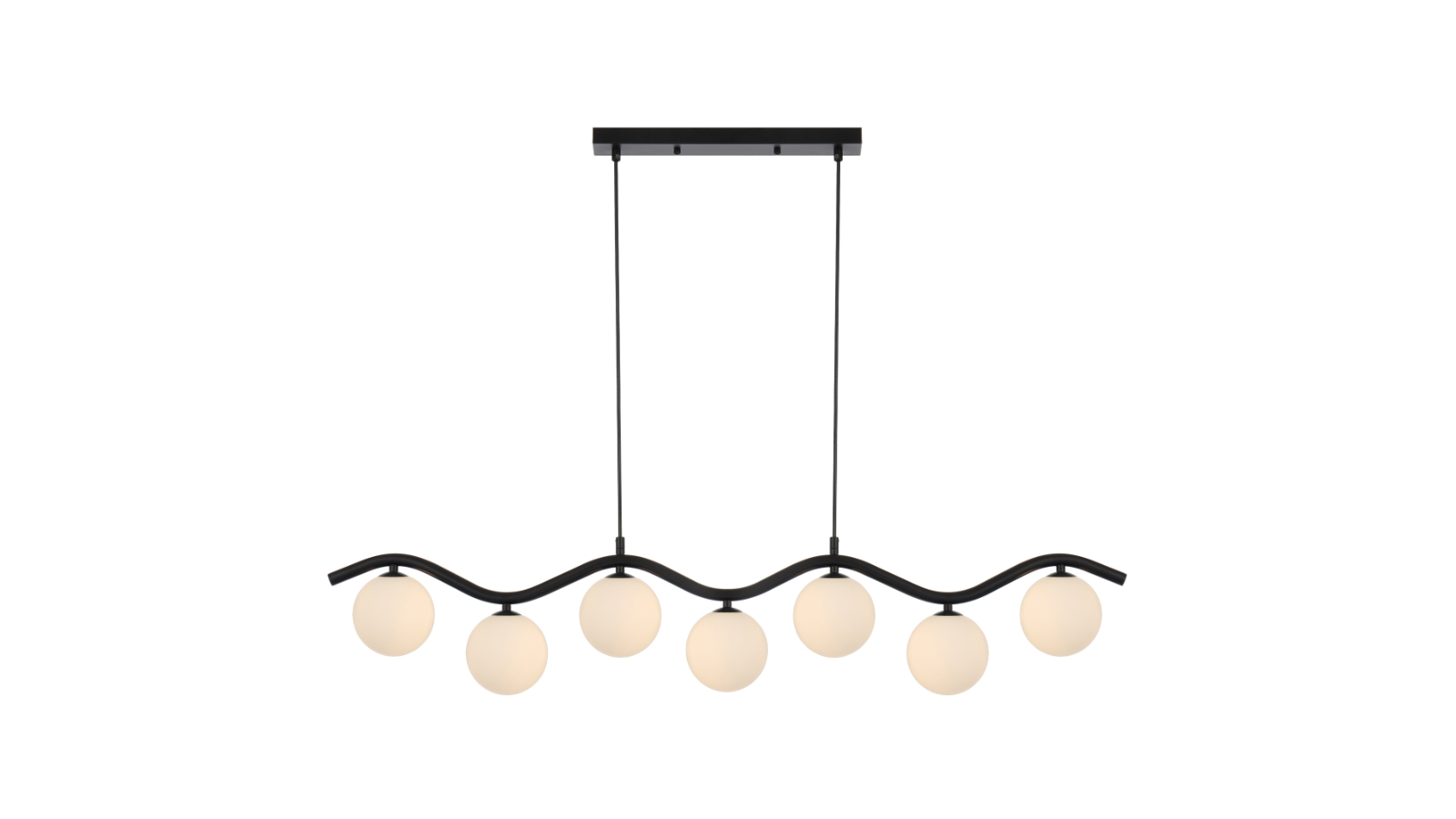 Pretty & Practical Vitastone Black Pendant Light with Opal Matt Glass
