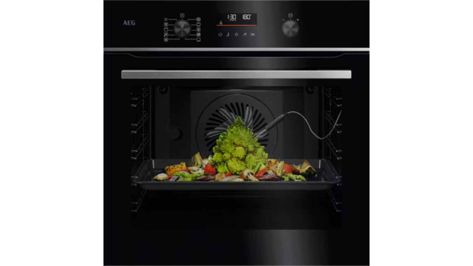 AEG 60cm 6000 Series Pyrolytic Oven with Food Probe - Gloss Black