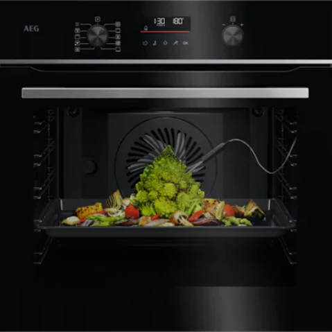 AEG 60cm 6000 Series Pyrolytic Oven with Food Probe - Gloss Black
