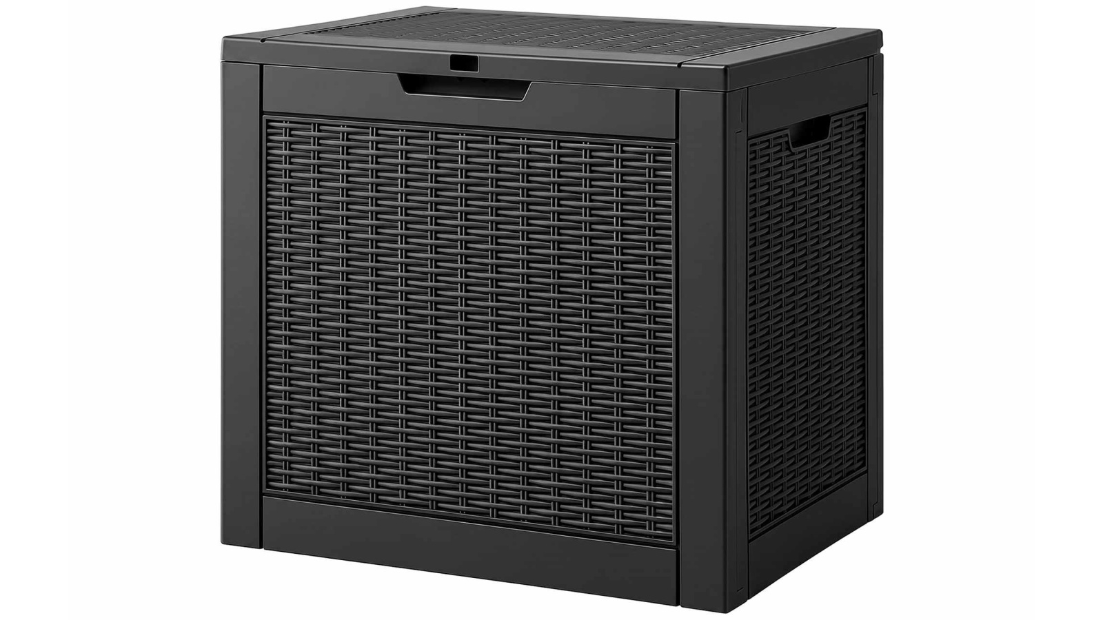 Gardeon 118L Outdoor Storage Box Lockable Garden Tool and Toy Box - Rattan-Texture Black