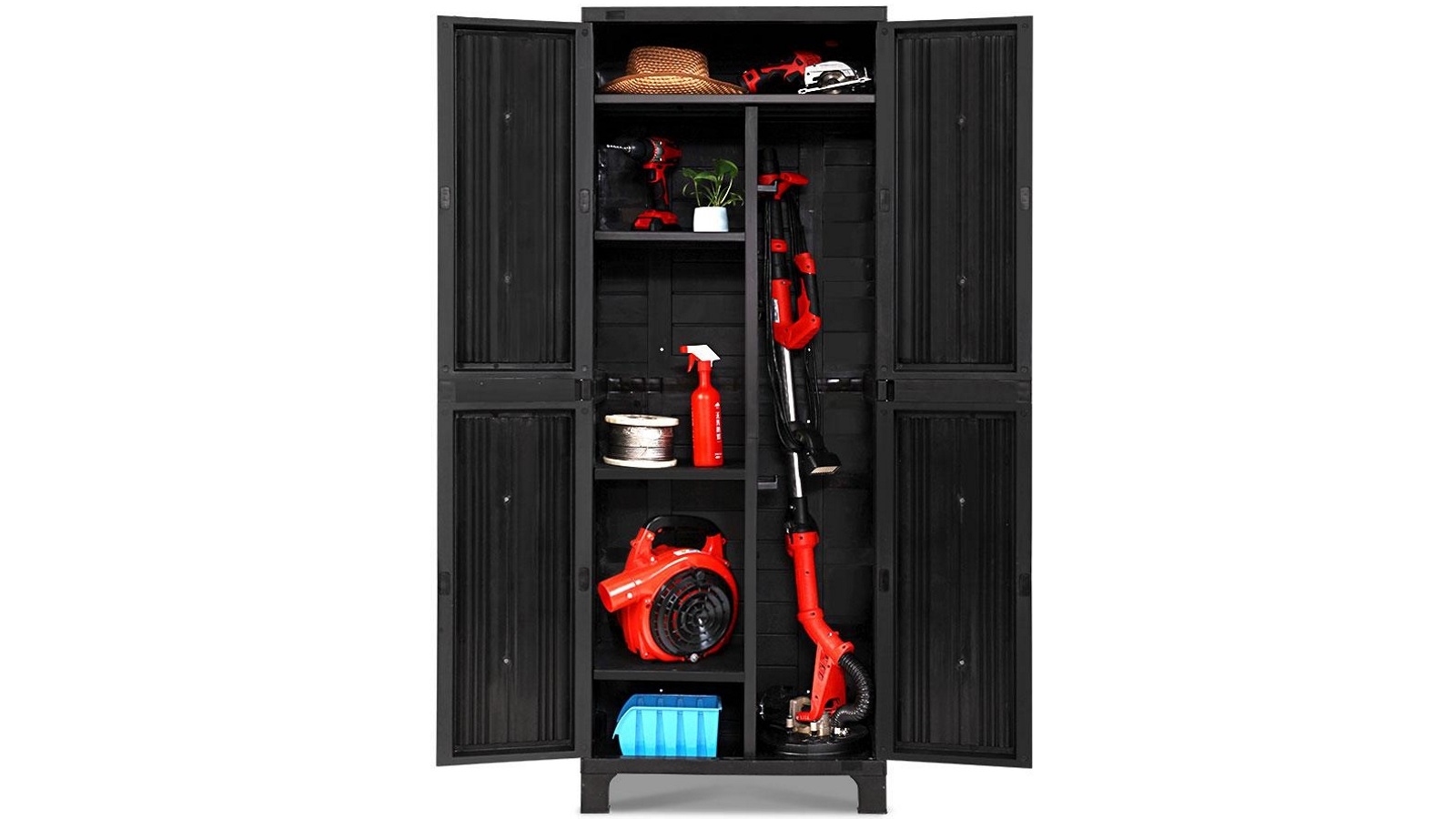 Gardeon 173cm Outdoor Storage Cabinet - Black