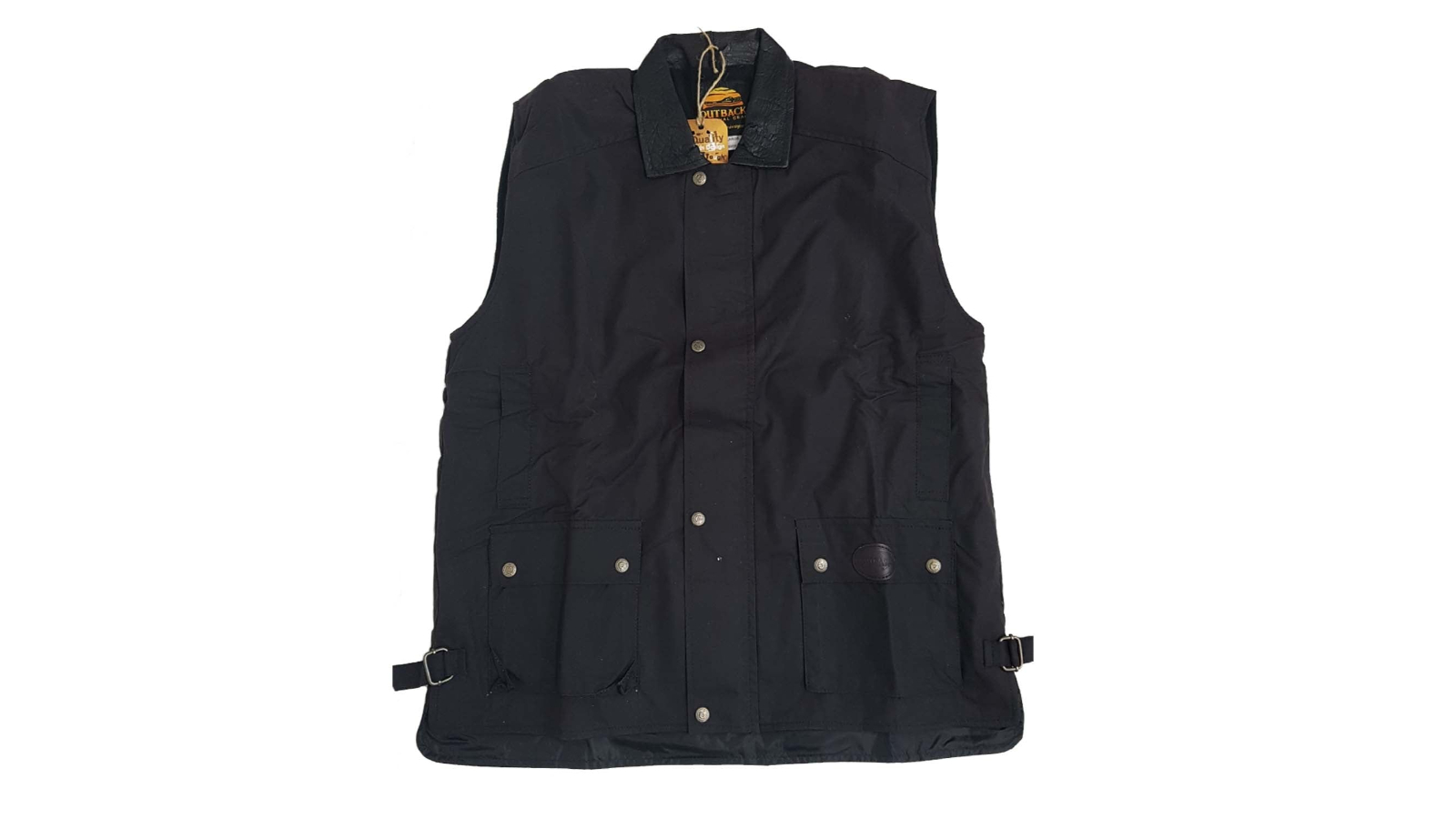 Outback Survival Gear All Weather Snowy River Fleece Lined Oilskin Vest - Small