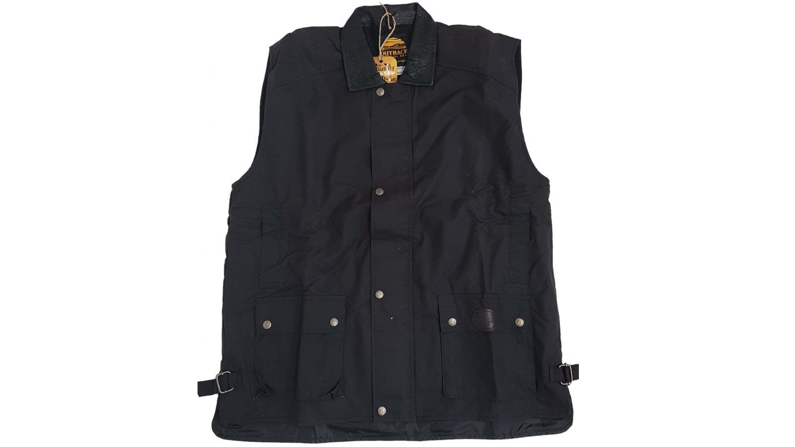 Outback Survival Gear Snowy River Fleece Lined Oilskin Vest - Extra Small