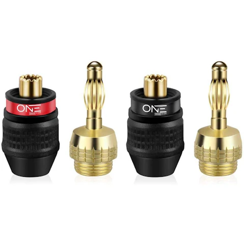 One Smart CE Gear 4 Piece 24K Gold Plated Speaker Plugs