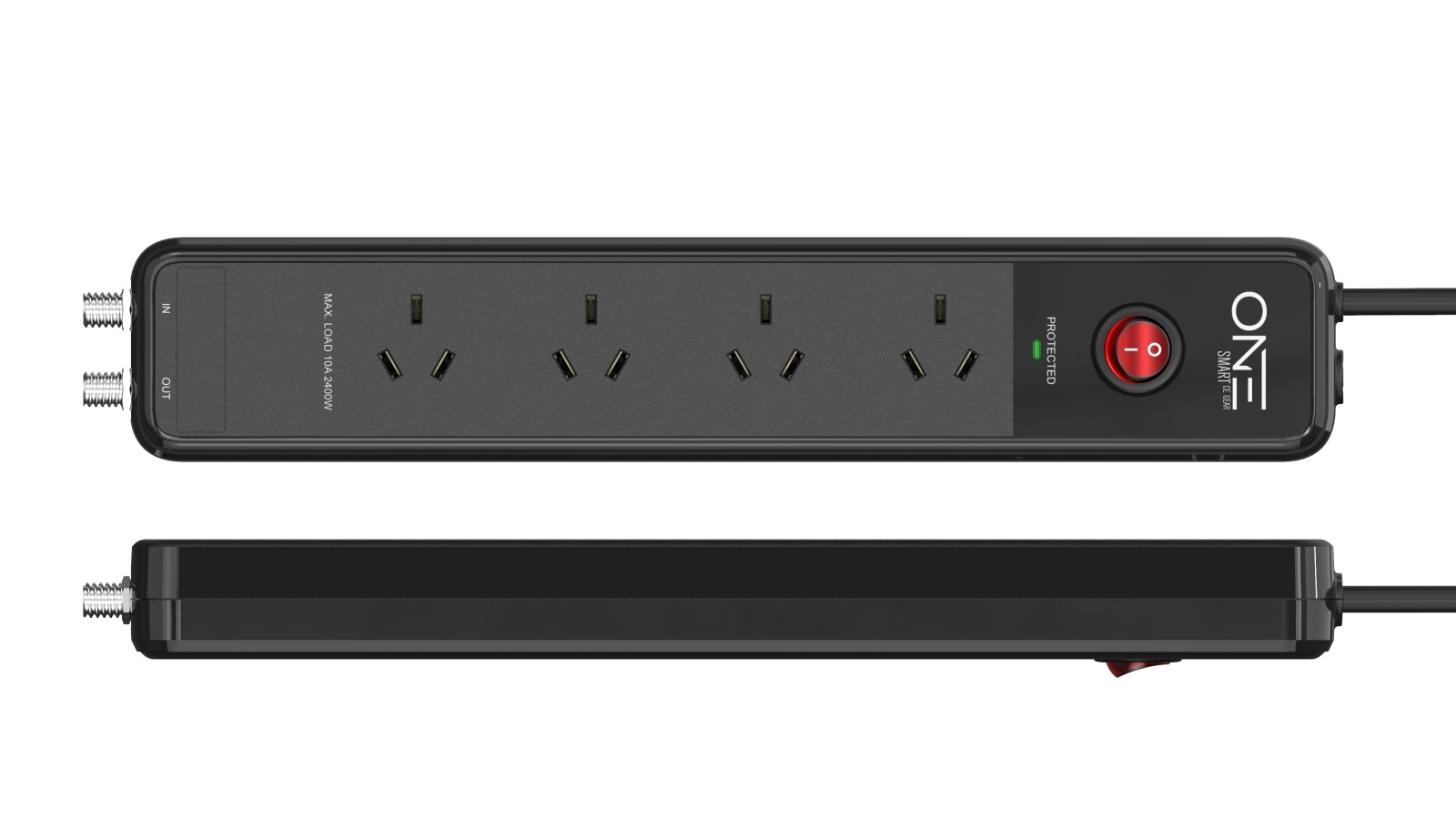 One 4 Outlet Surge Protector with Coax Protection Port Harvey Norman