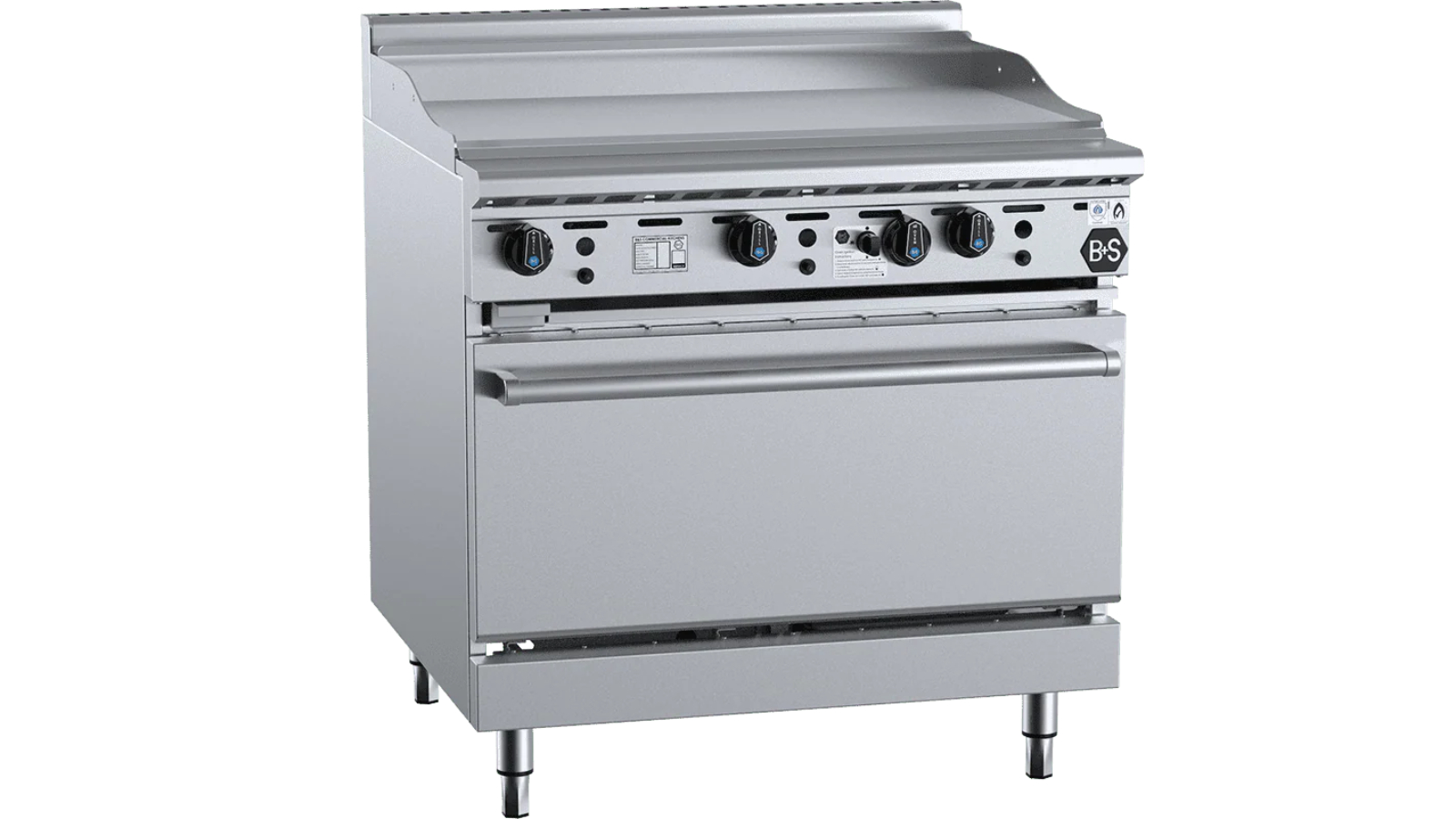 B+S Black LPG Oven with 90cm Grill Plate