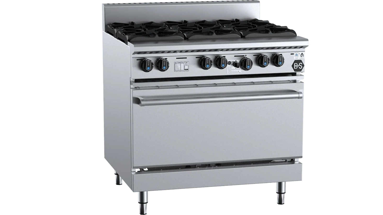 B+S Black LPG 6 Burner Oven