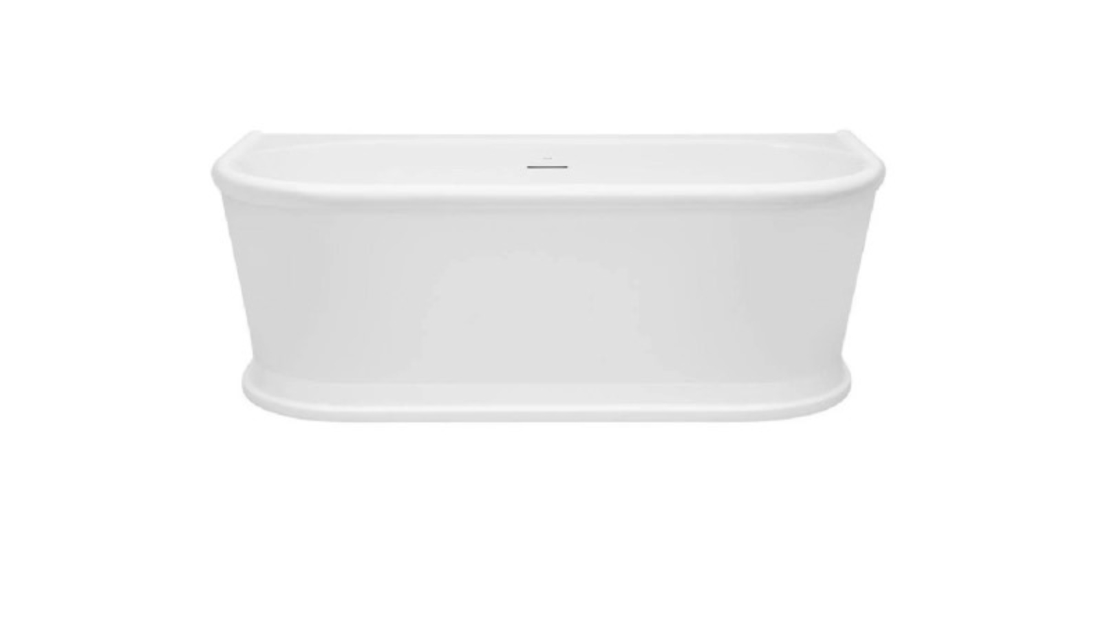 Decina Oxford 1700 Back-to-Wall Freestanding Bath with Integrated Overflow - Gloss White