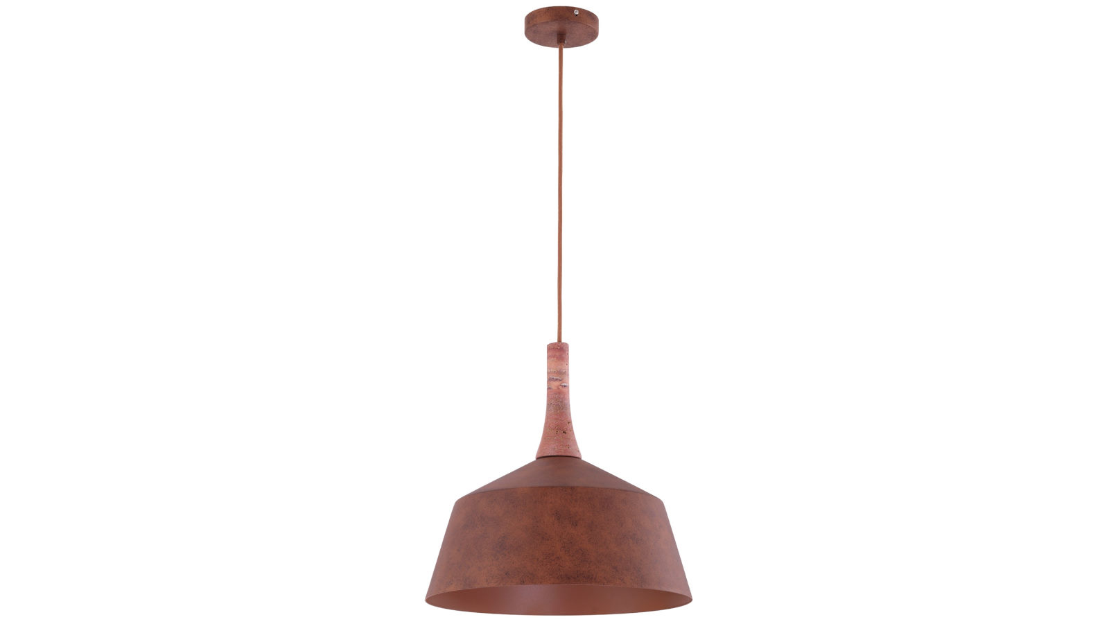 CLA Lighting	Interior Pendant Light ES Rustic Brown with Travertine Highlight Medium Angled Dome