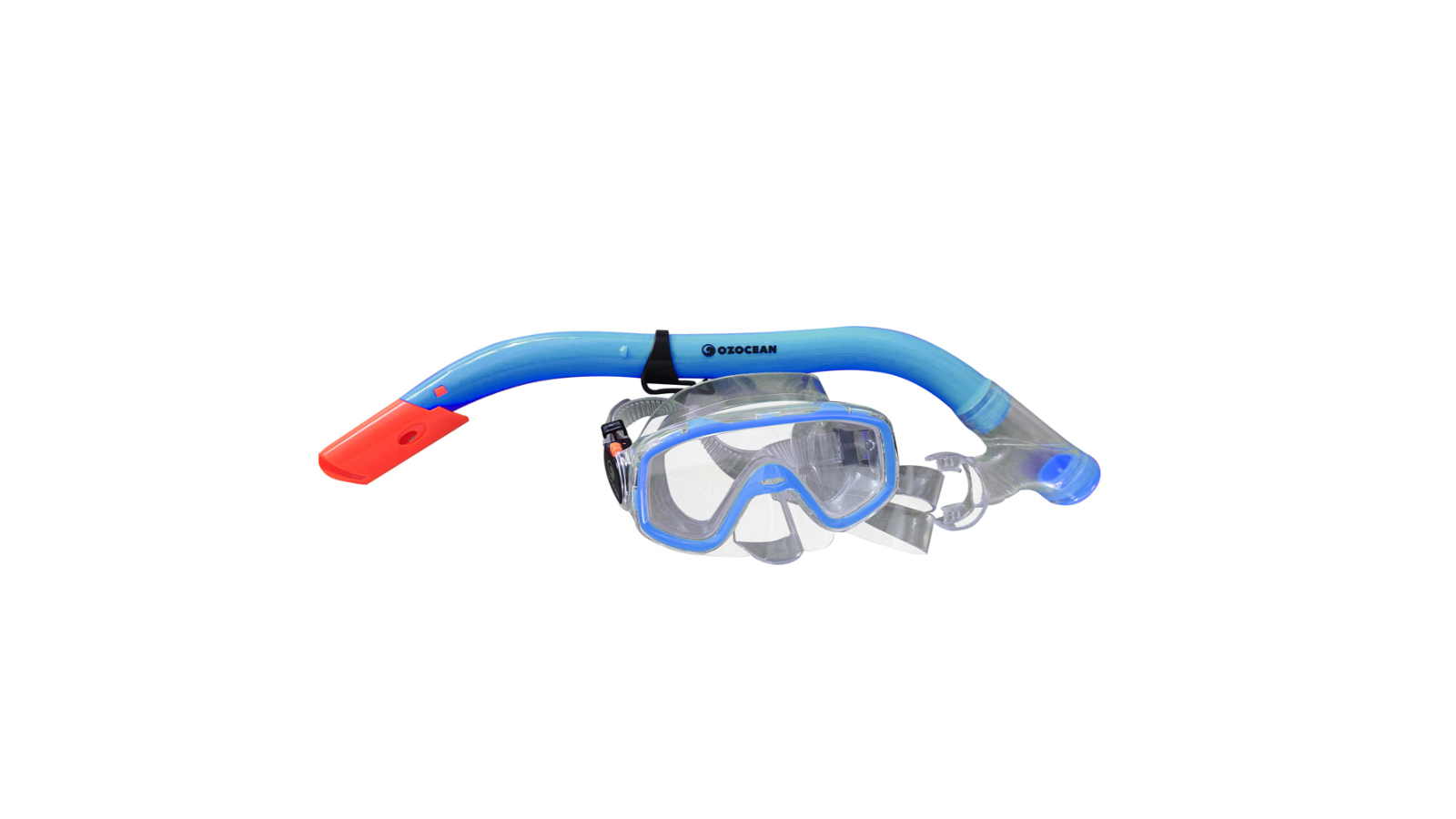 Oz Ocean 2 Piece Shelly Kids Swimming Adjustable Goggles Mask and Snorkel Set - Blue