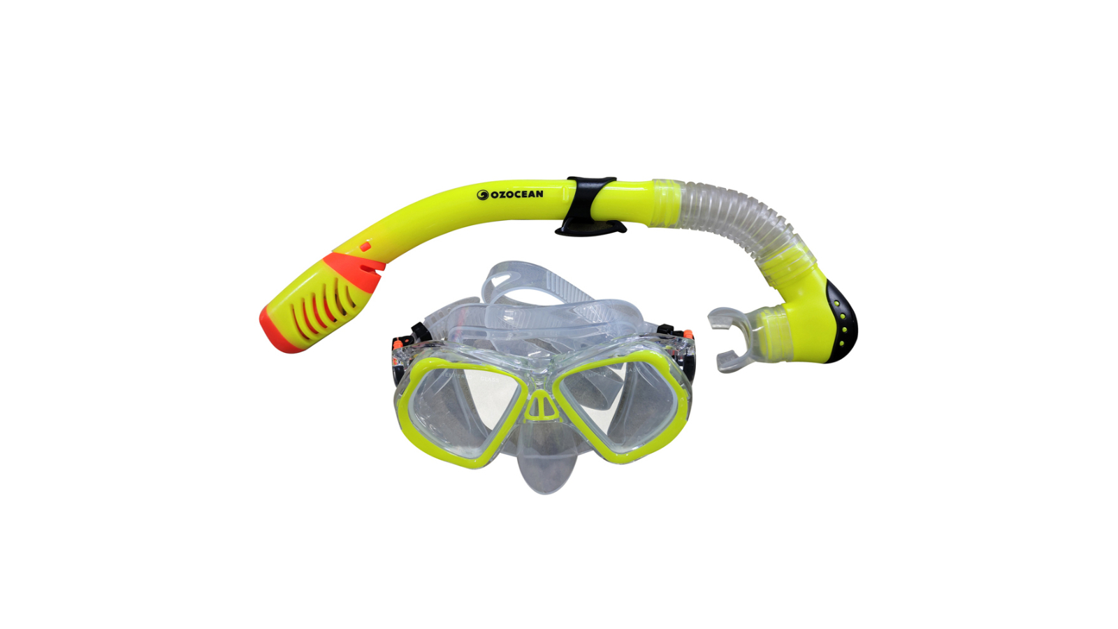 Oz Ocean 2 Piece Ningaloo Kids Adjustable Swimming Goggles Mask and Snorkel Set - Yellow