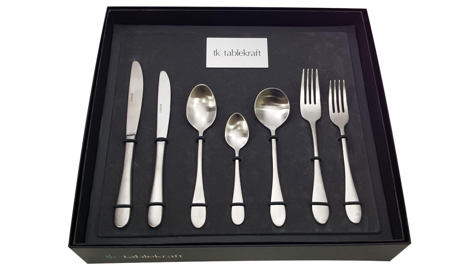 TableKraft Soho Cutlery 56 Piece Set Matt Silver Harvey Norman