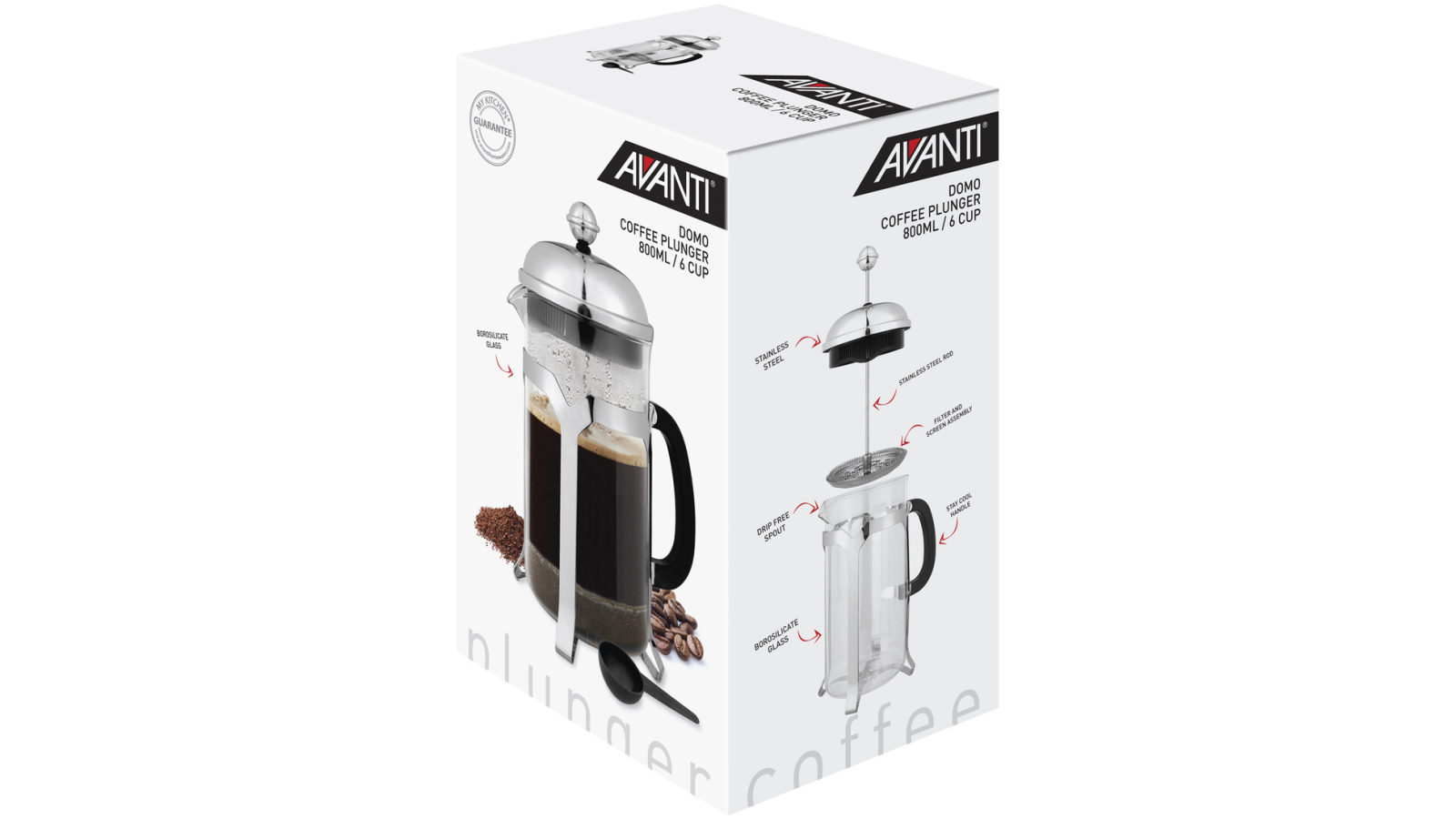Avanti Domo 6 Cup Coffee Plunger - 800ml