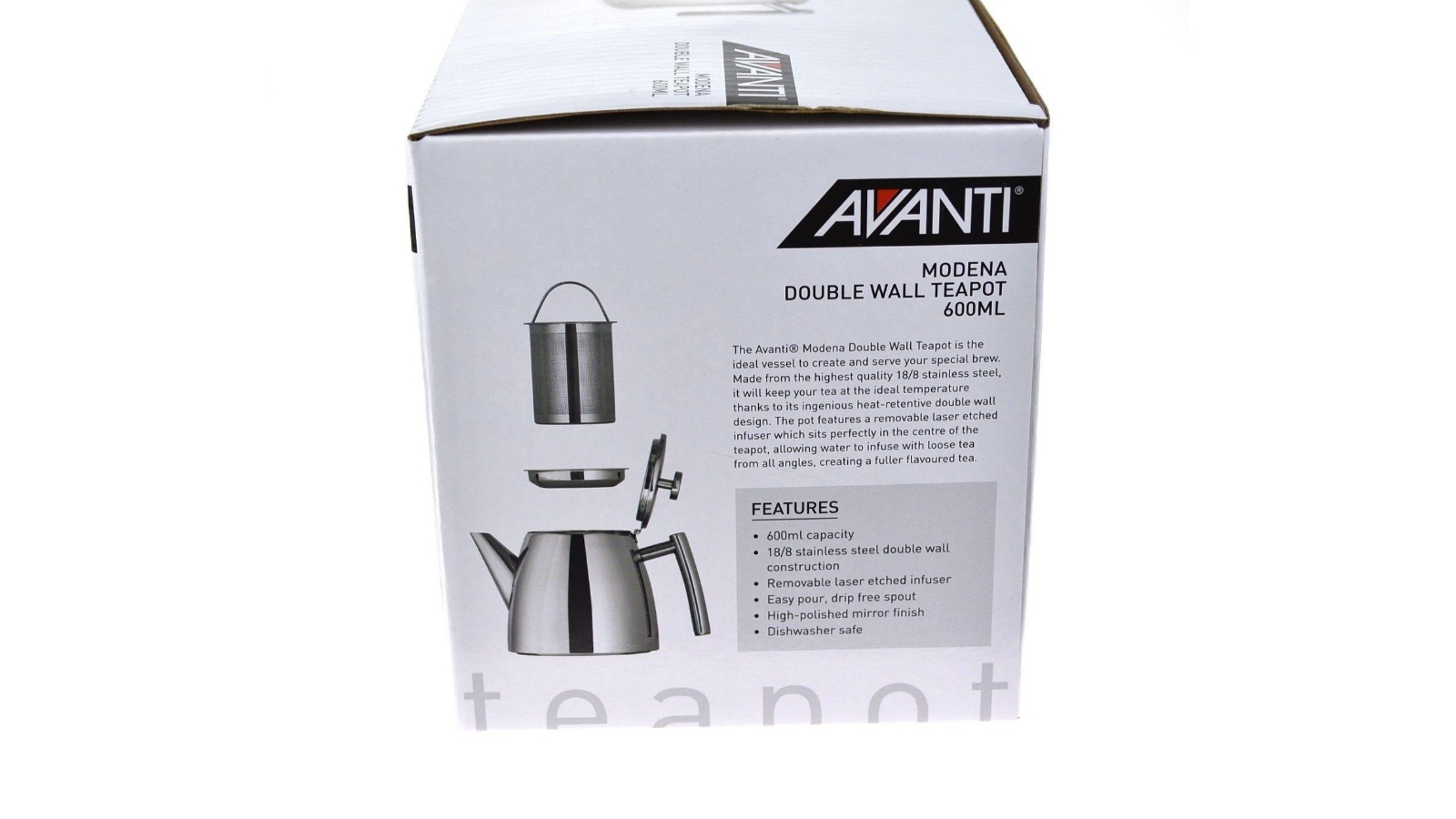 Avanti Modena Double Wall Stainless Steel Teapot 1.2Litre Harvey Norman