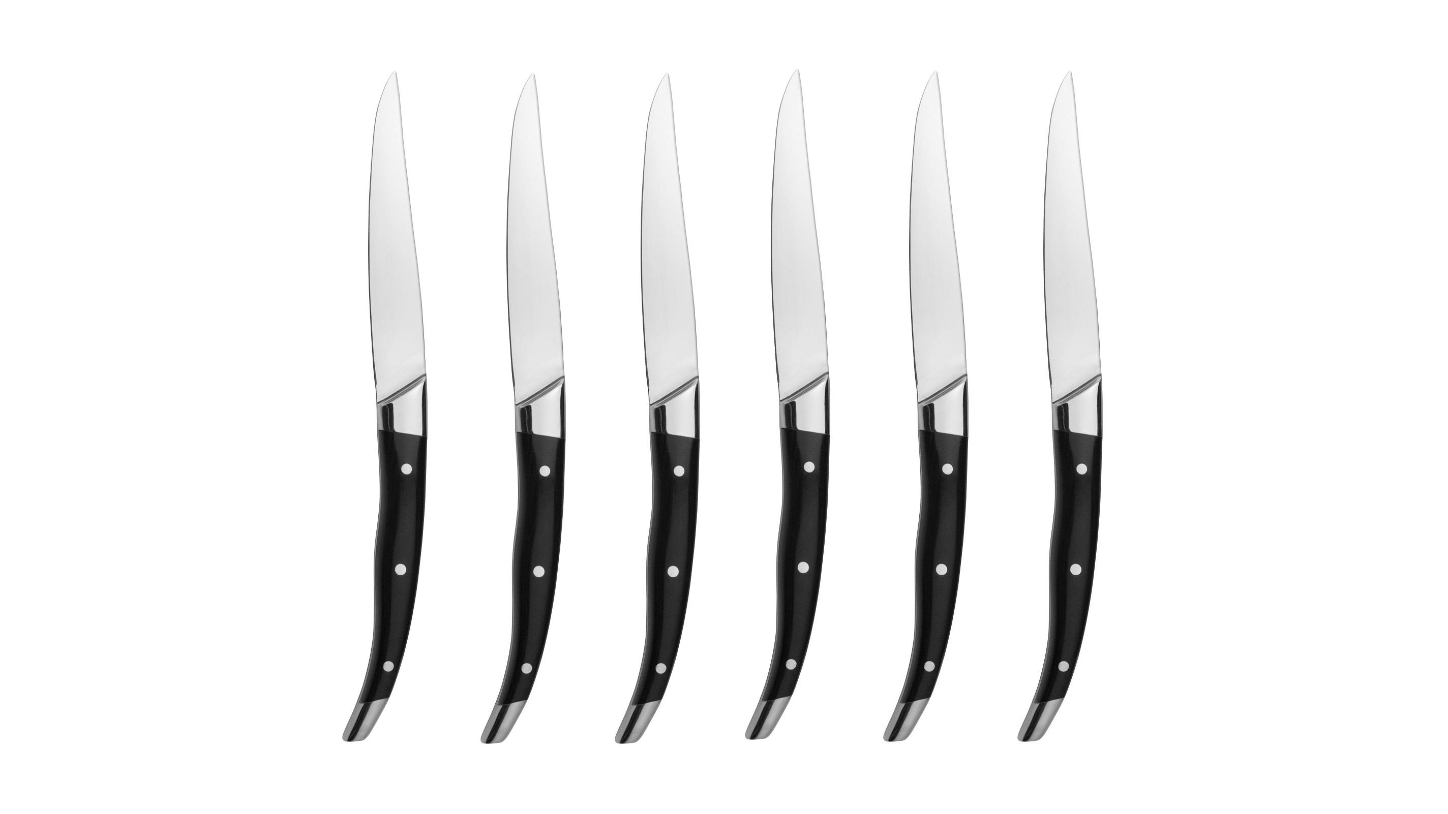 Trenton Set of 6 Athena Cavalier Lacrox Stainless Steel Point Tip Steak Knife