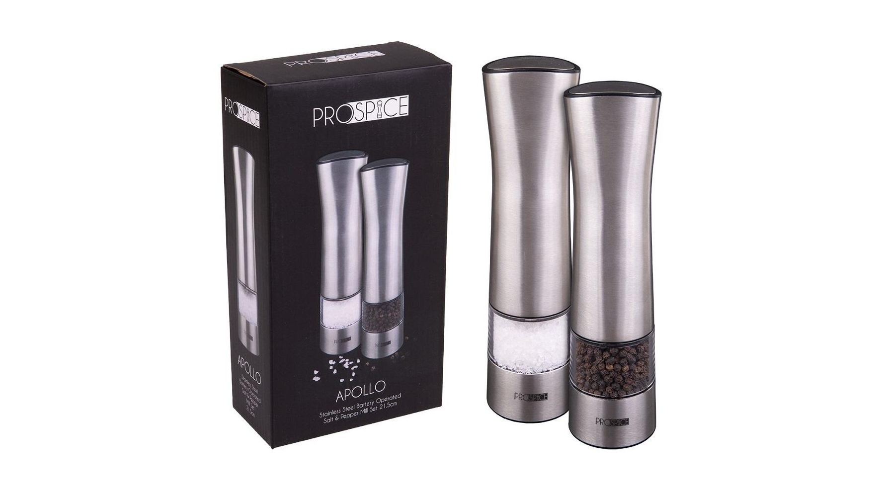 Freedo Battery Operated Salt And Pepper Grinder Set - Electric Stainless Steel Salt Pepper Mills