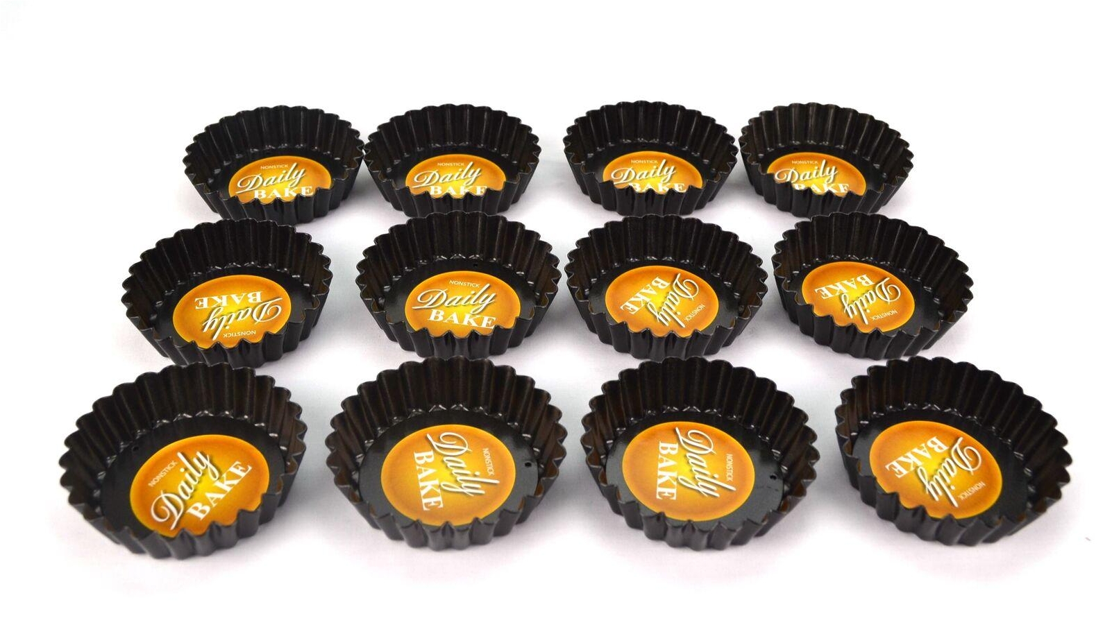 Daily Bake 7.5cm x 2xcm Non Stick Mini Quiche Pan - Set of 12        